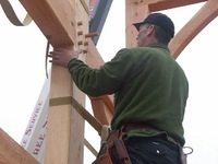 Michael Diver at Zionsville PA timber frame site